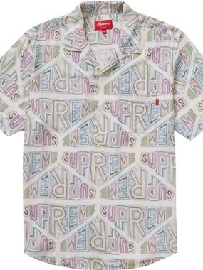 Supreme Pastel Multicolor Logo Camp Shirt